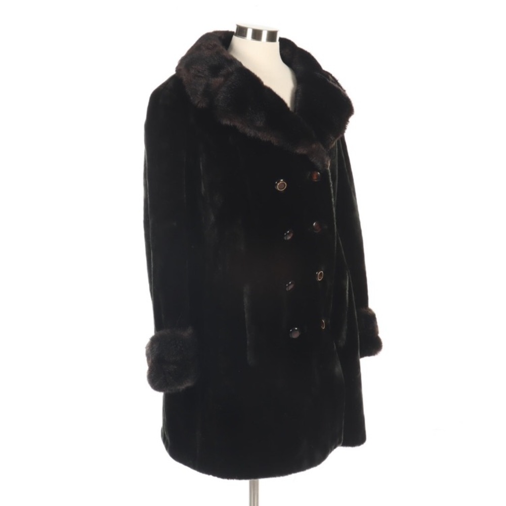Borgazia Faux Fur Doble Breasted Jacket, Vintage - Picture 2 of 8